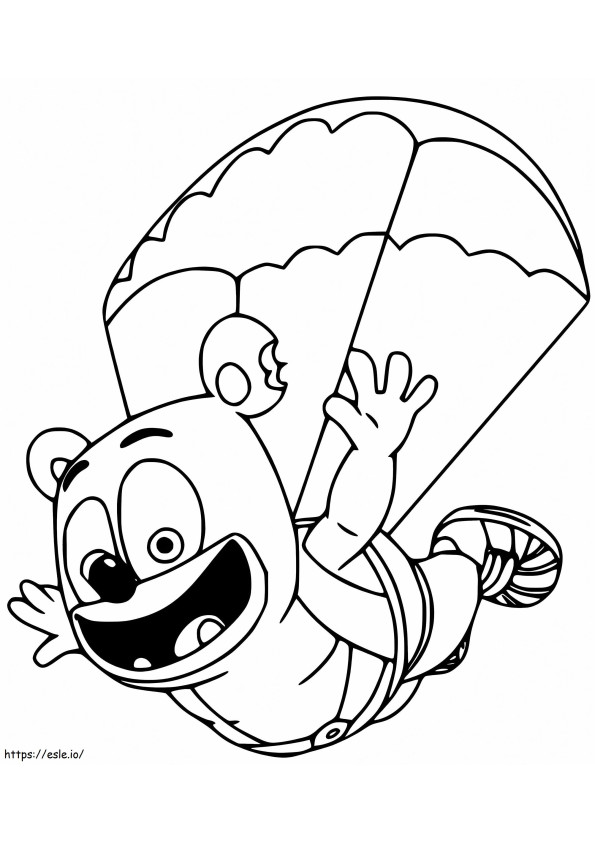Gummy Bear Parachuting coloring page