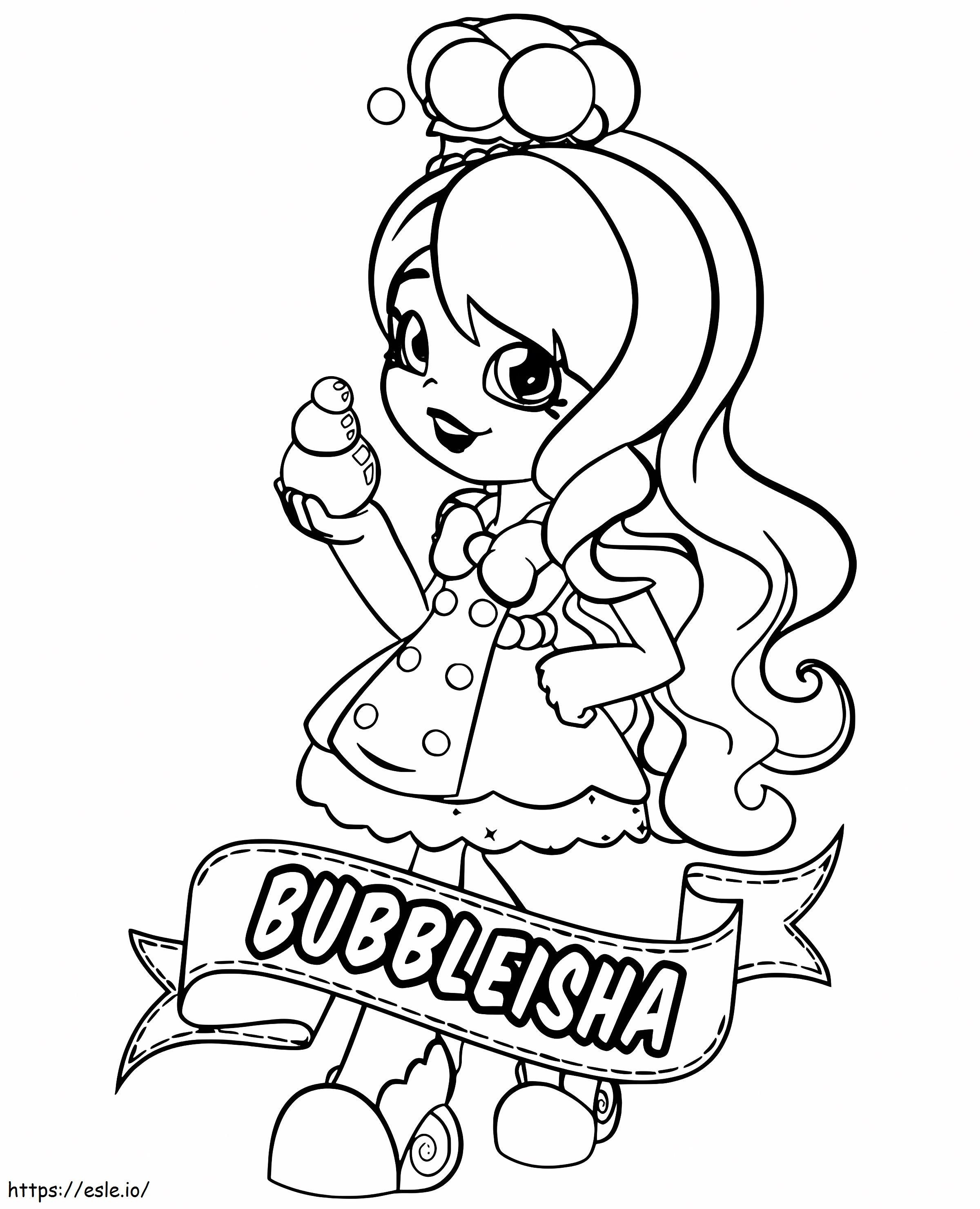Cute Bubbleisha coloring page