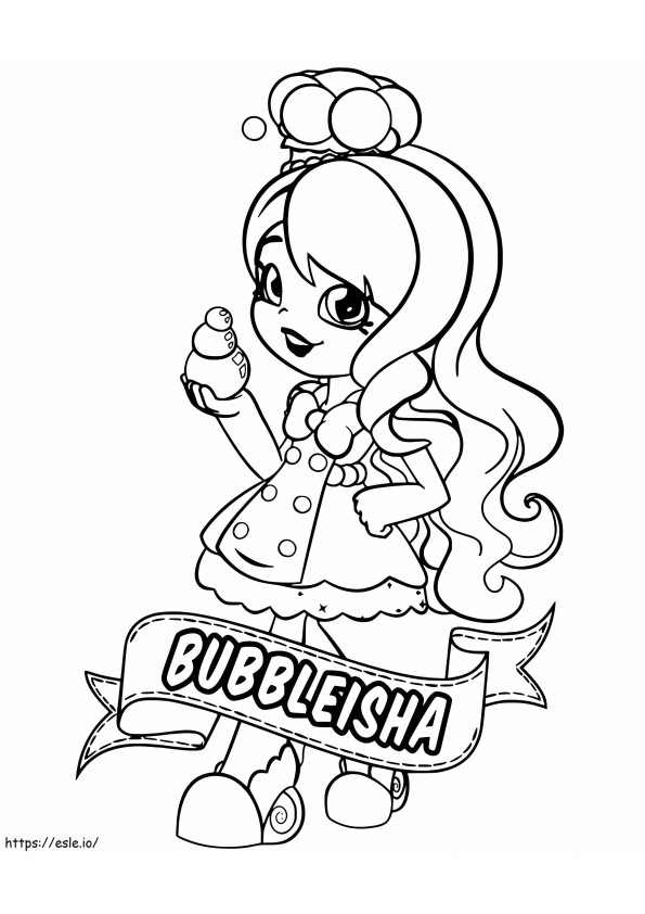 Cute Bubbleisha coloring page