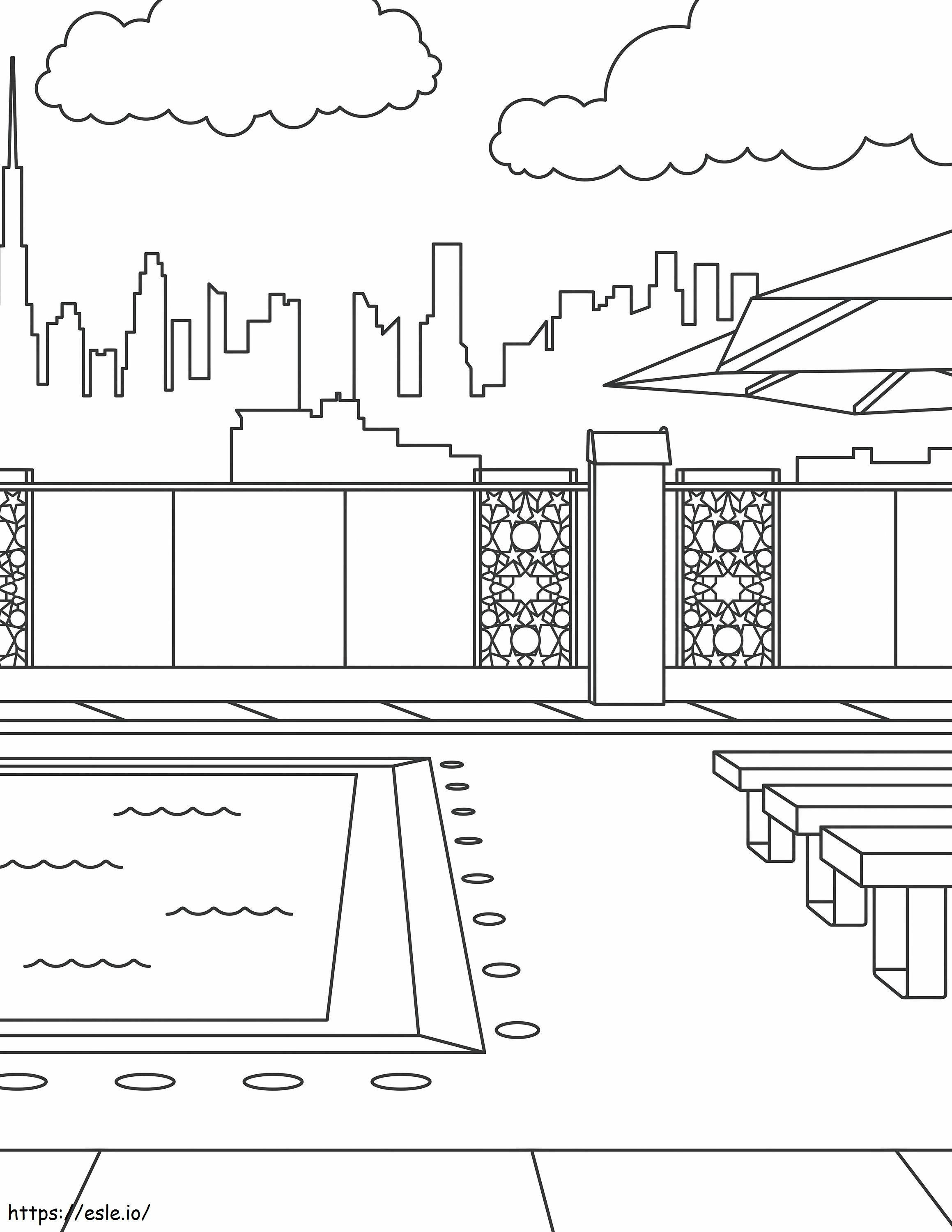 Large Scaled City Building coloring page