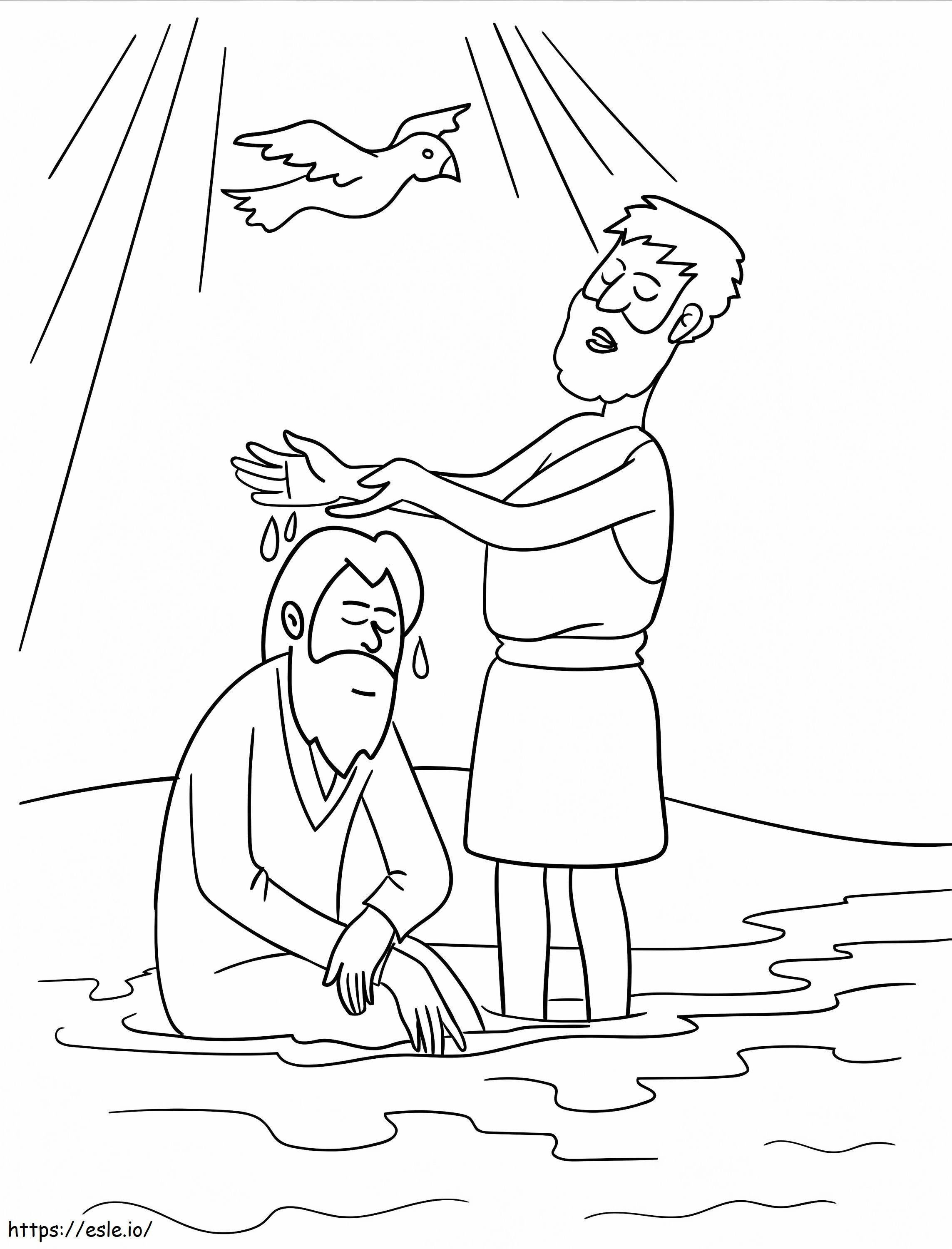 Battesimo di Gesù stampabile da colorare