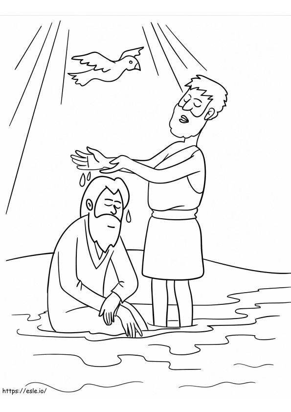 İsa'nın Vaftizi Yazdırılabilir boyama