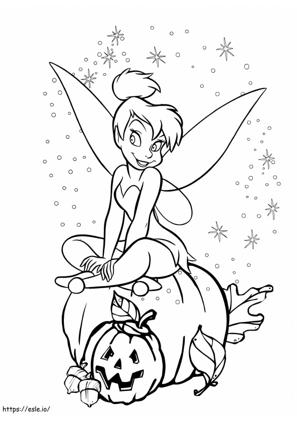 Tinkerbell And Pumpkin coloring page