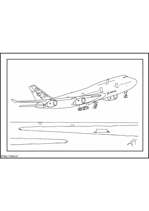 Coloriage Avion Boeing prêt à voler à imprimer dessin