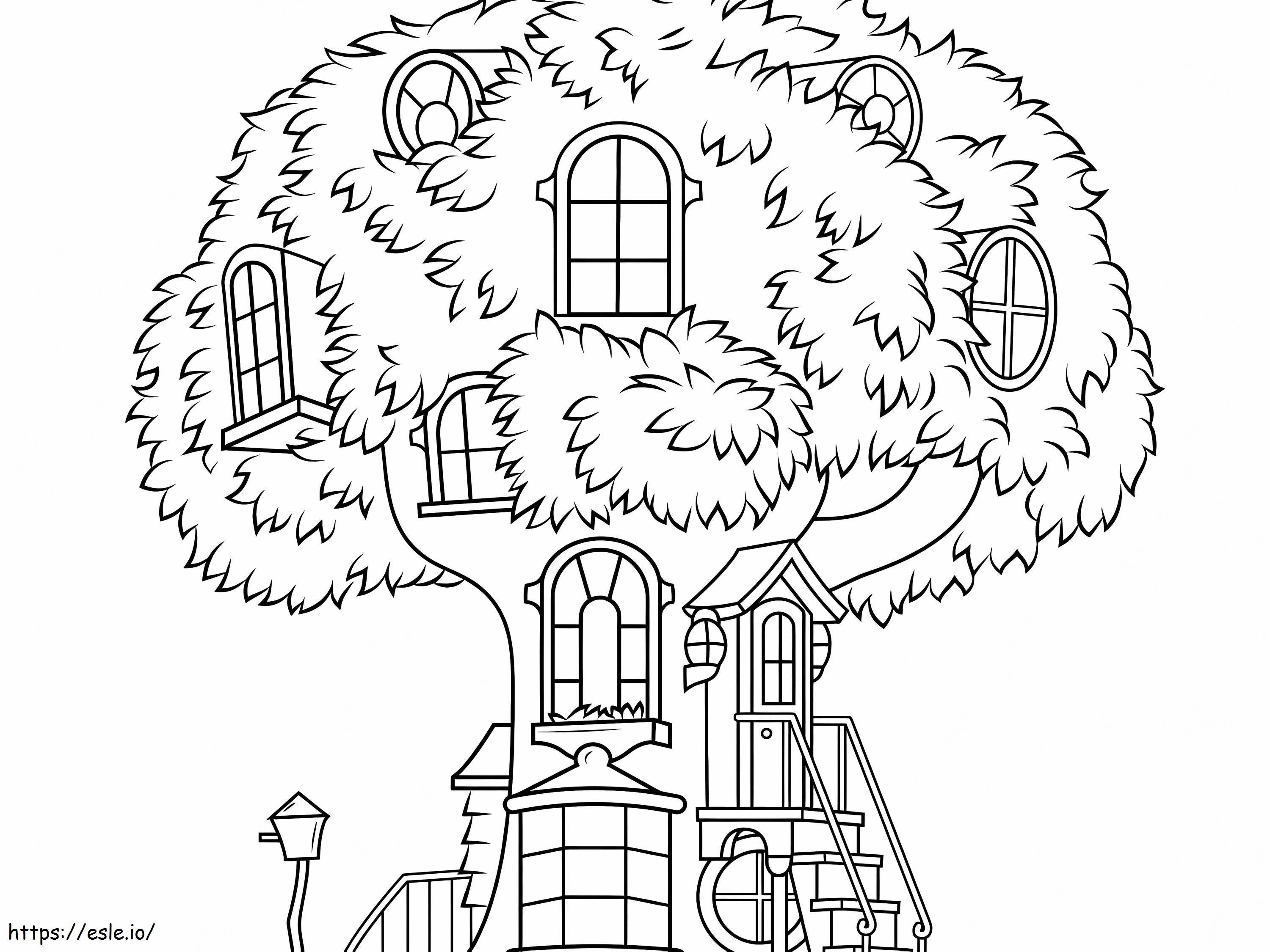 Wspaniały domek na drzewie kolorowanka