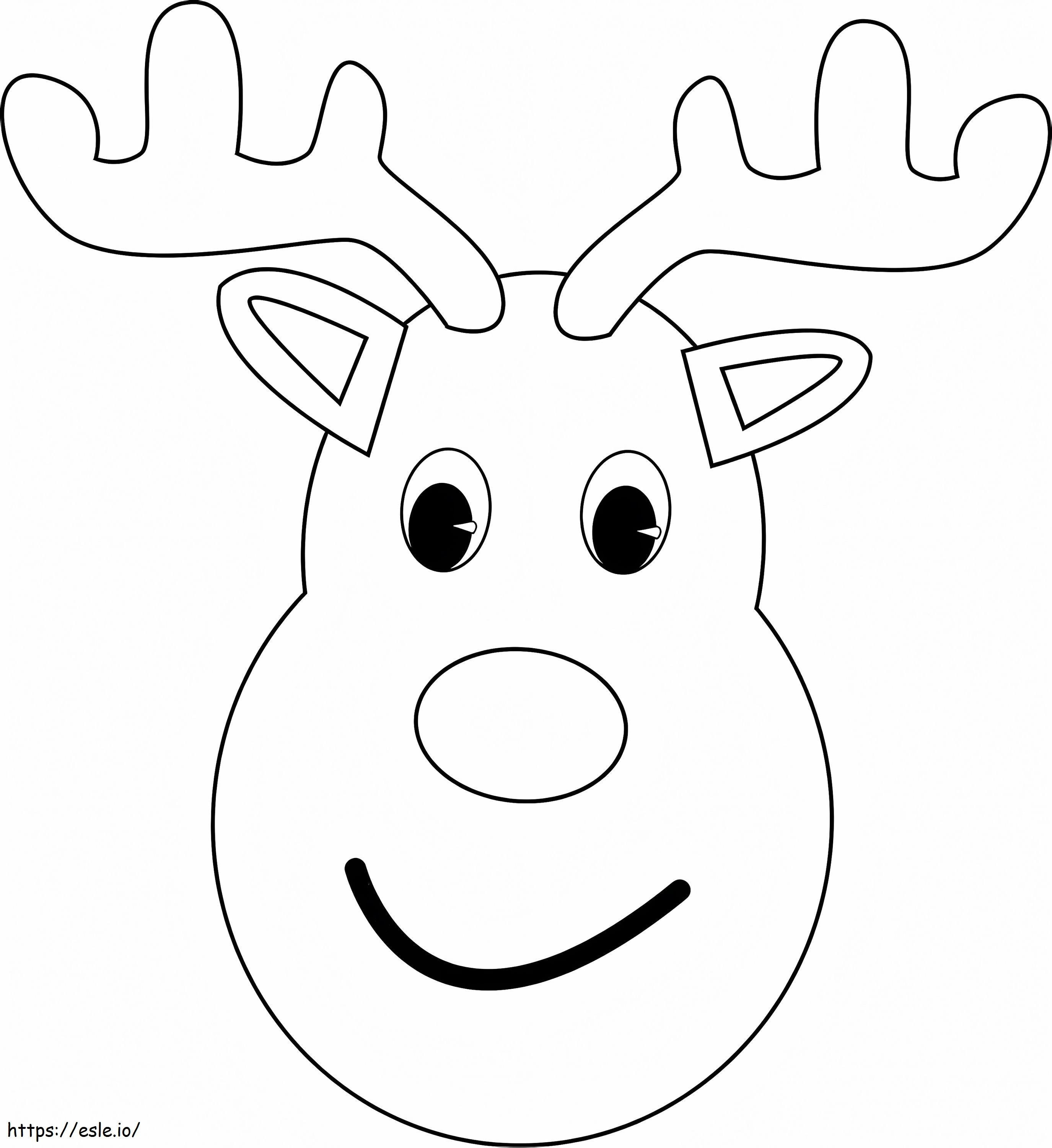 Coloriage Visage de renne de Noël à imprimer dessin