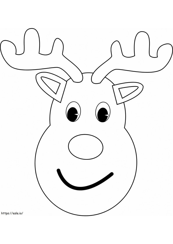 Christmas Reindeer Face coloring page