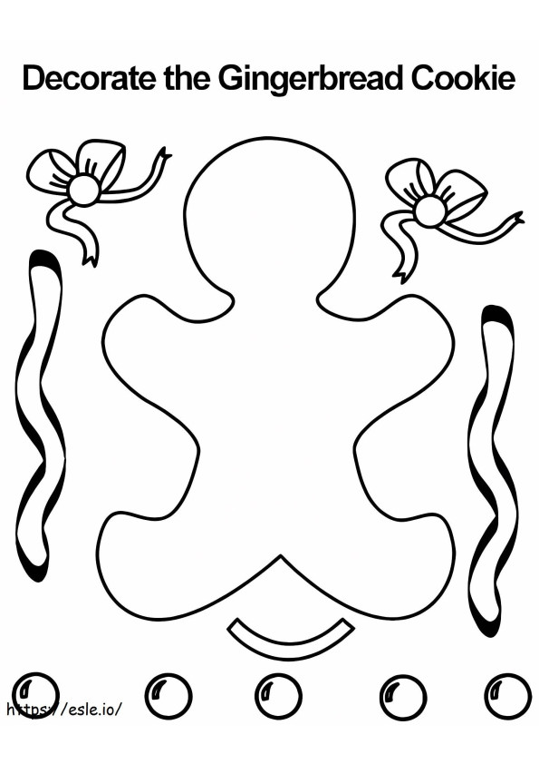 Decorate The Gingerbread Cookie coloring page