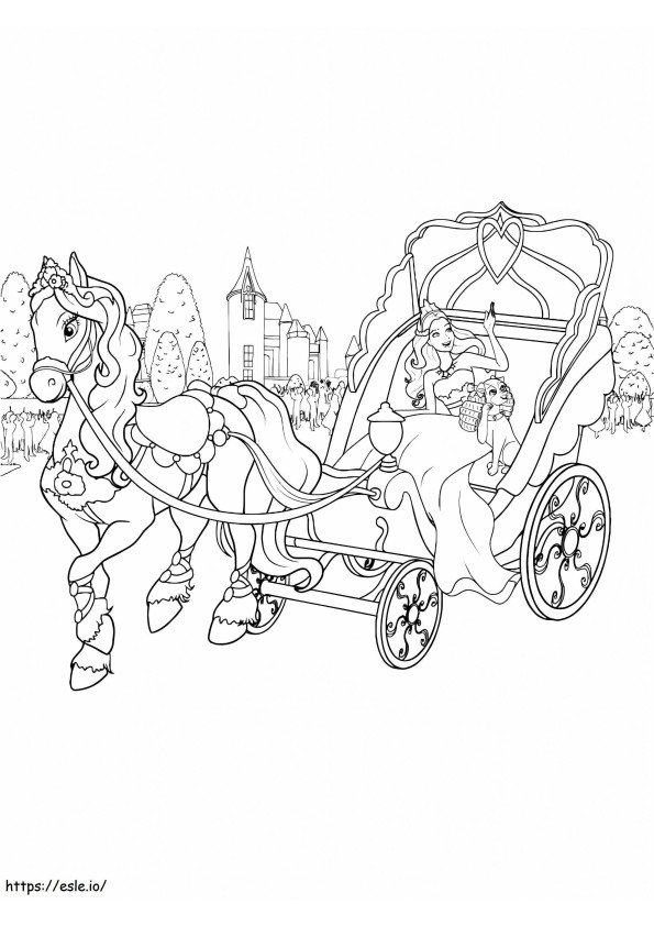 Barbie Carriage coloring page