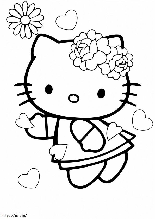 Hello Kitty yang menggemaskan Gambar Mewarnai