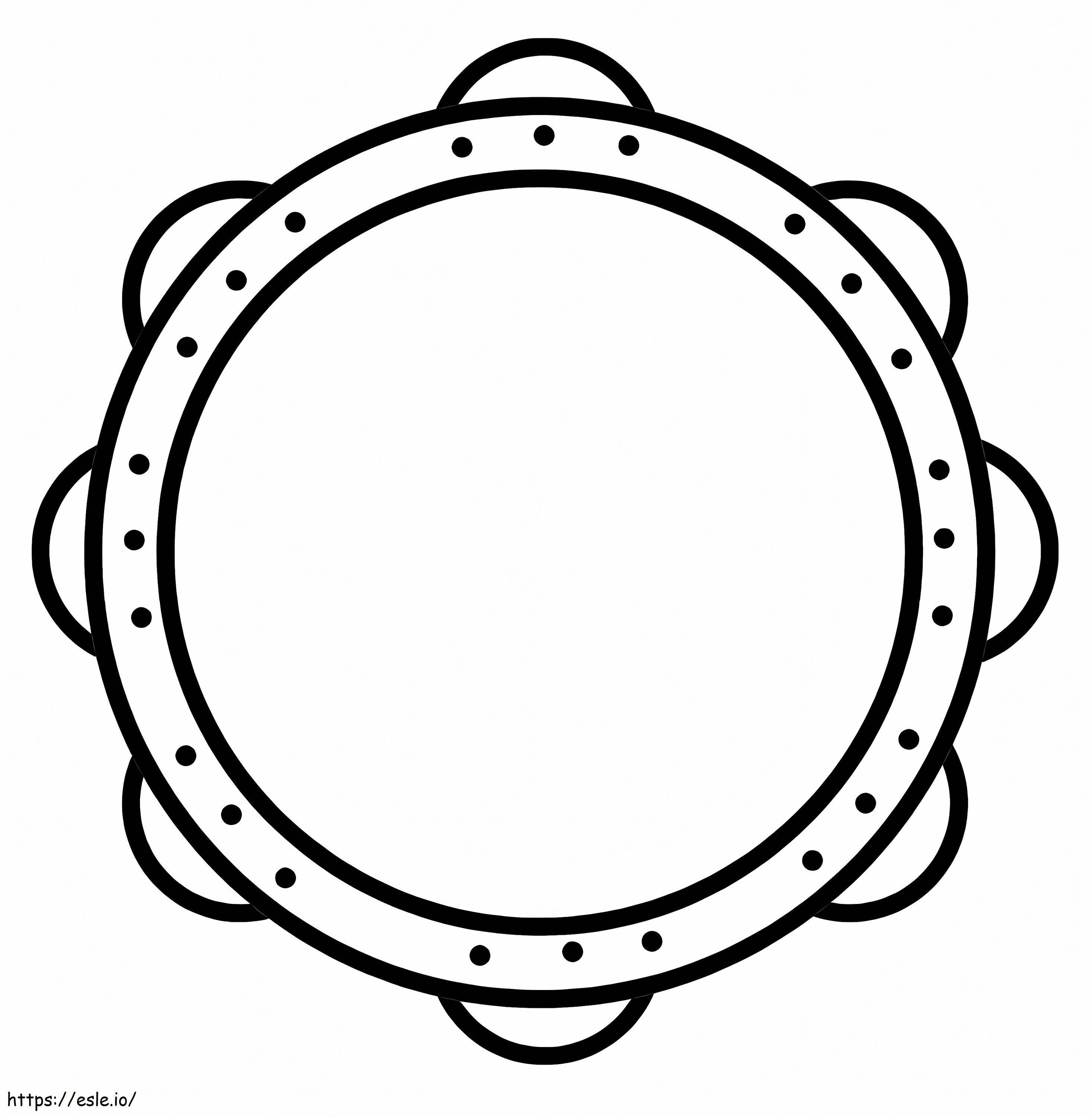 Simple Tambourine coloring page