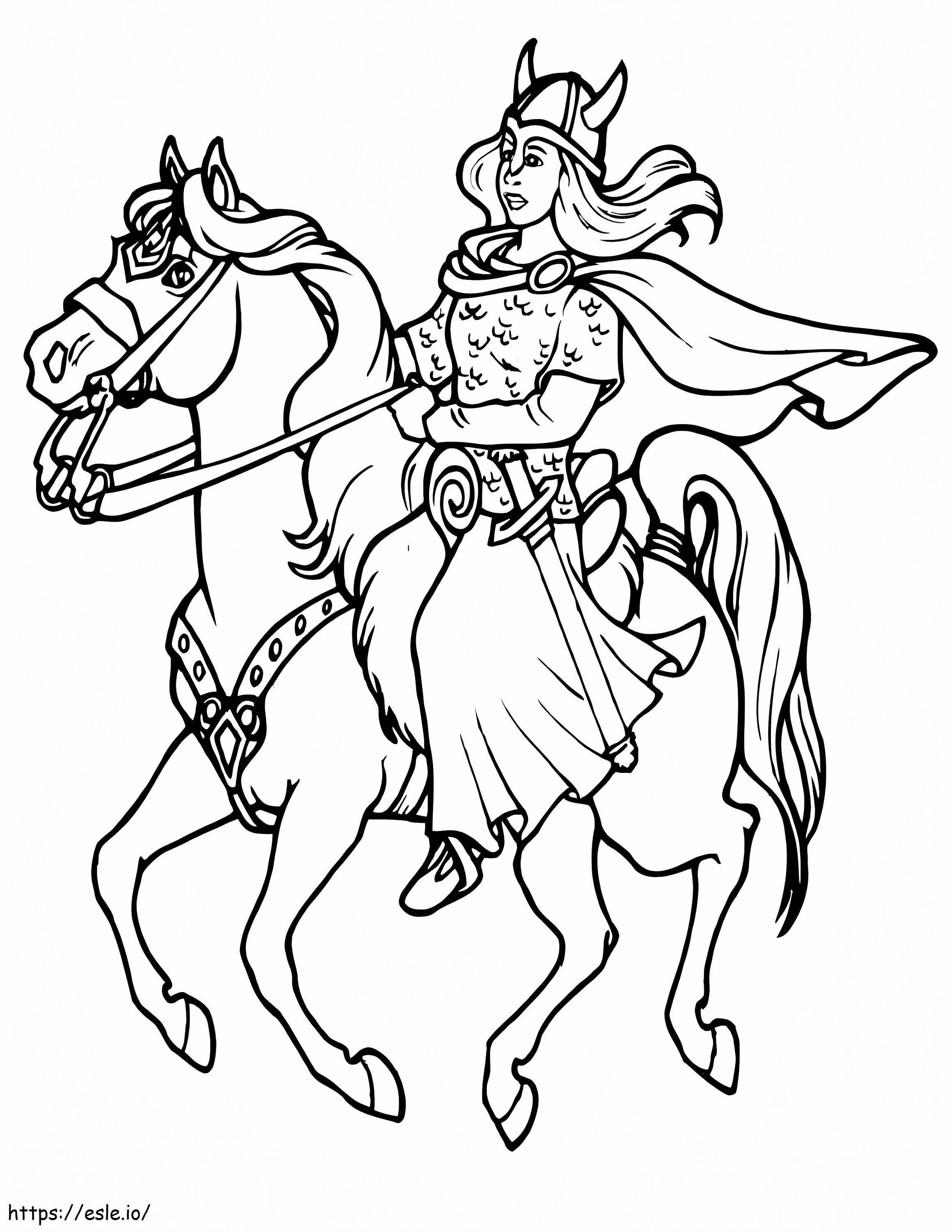 Viking pe cal de colorat
