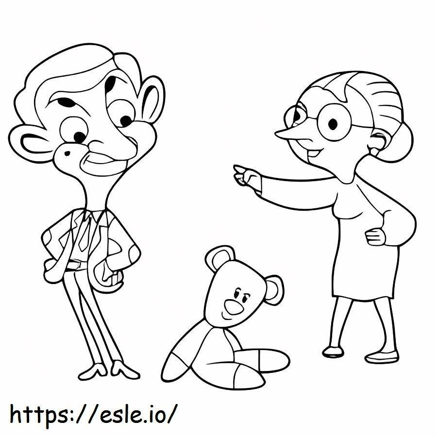 Mr Bean e Irma Gobb para colorir