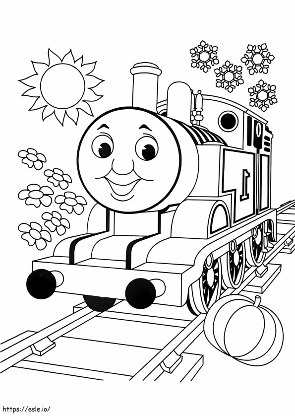 Página para colorir Thomas o trem 6 para colorir
