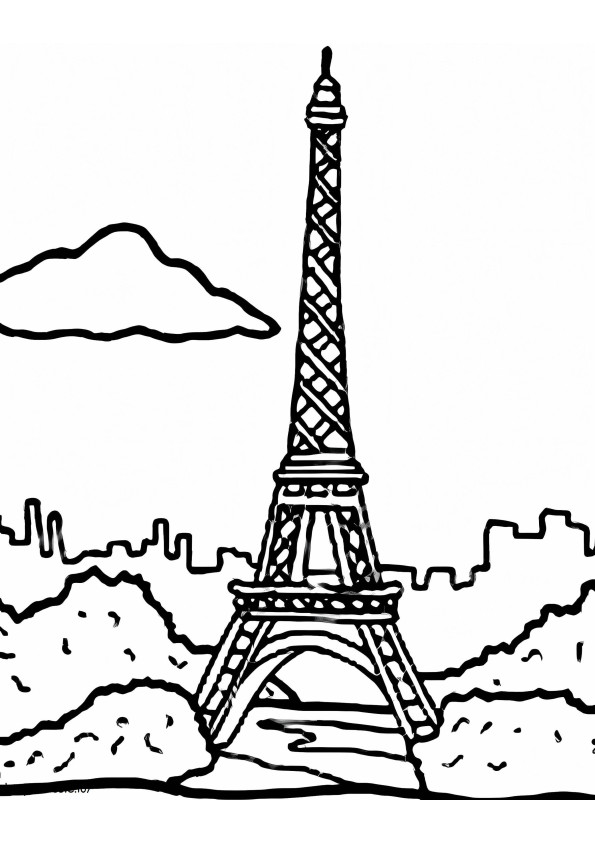 Torre Eiffel 12 para colorear