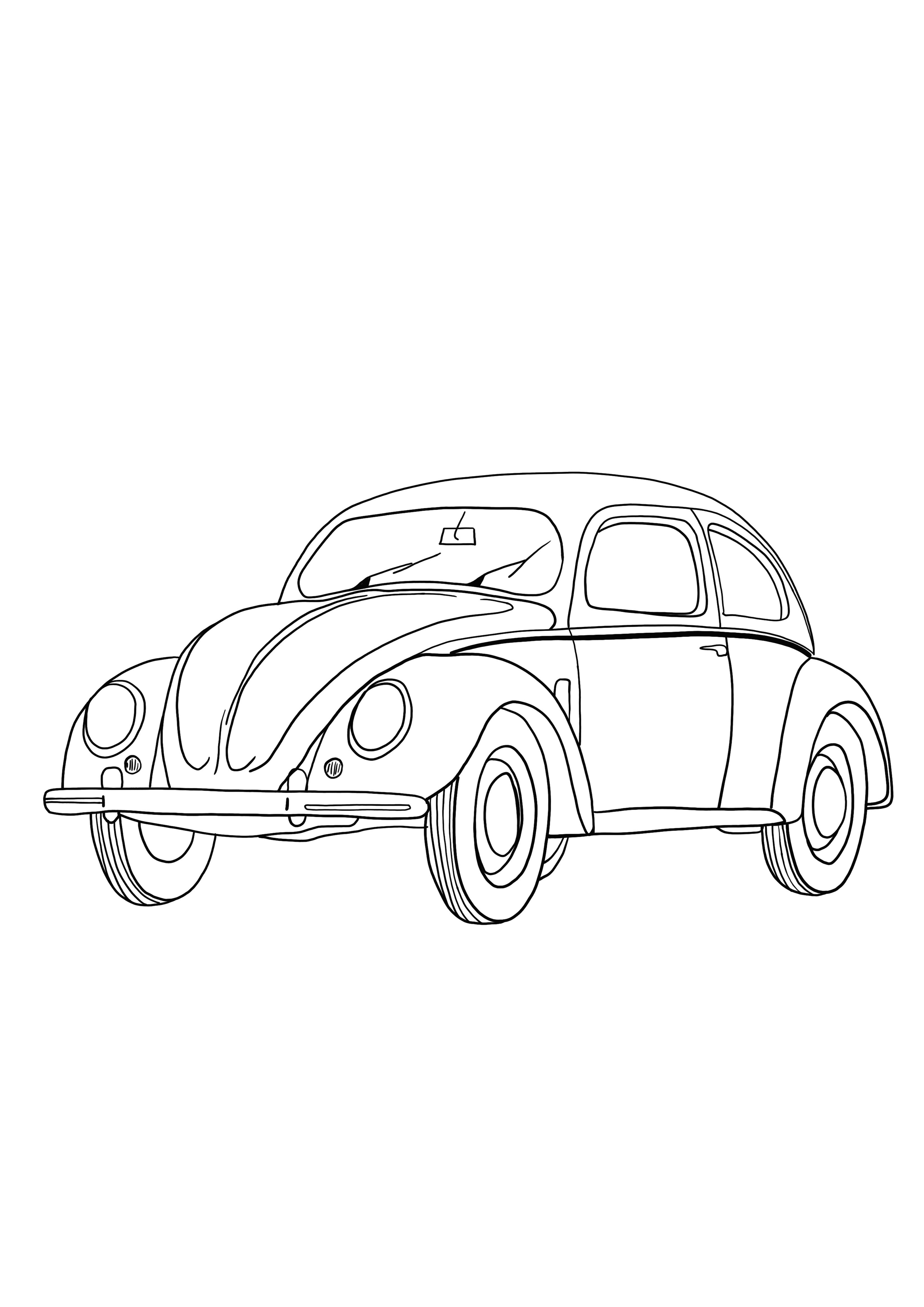 retro car for coloring and printing