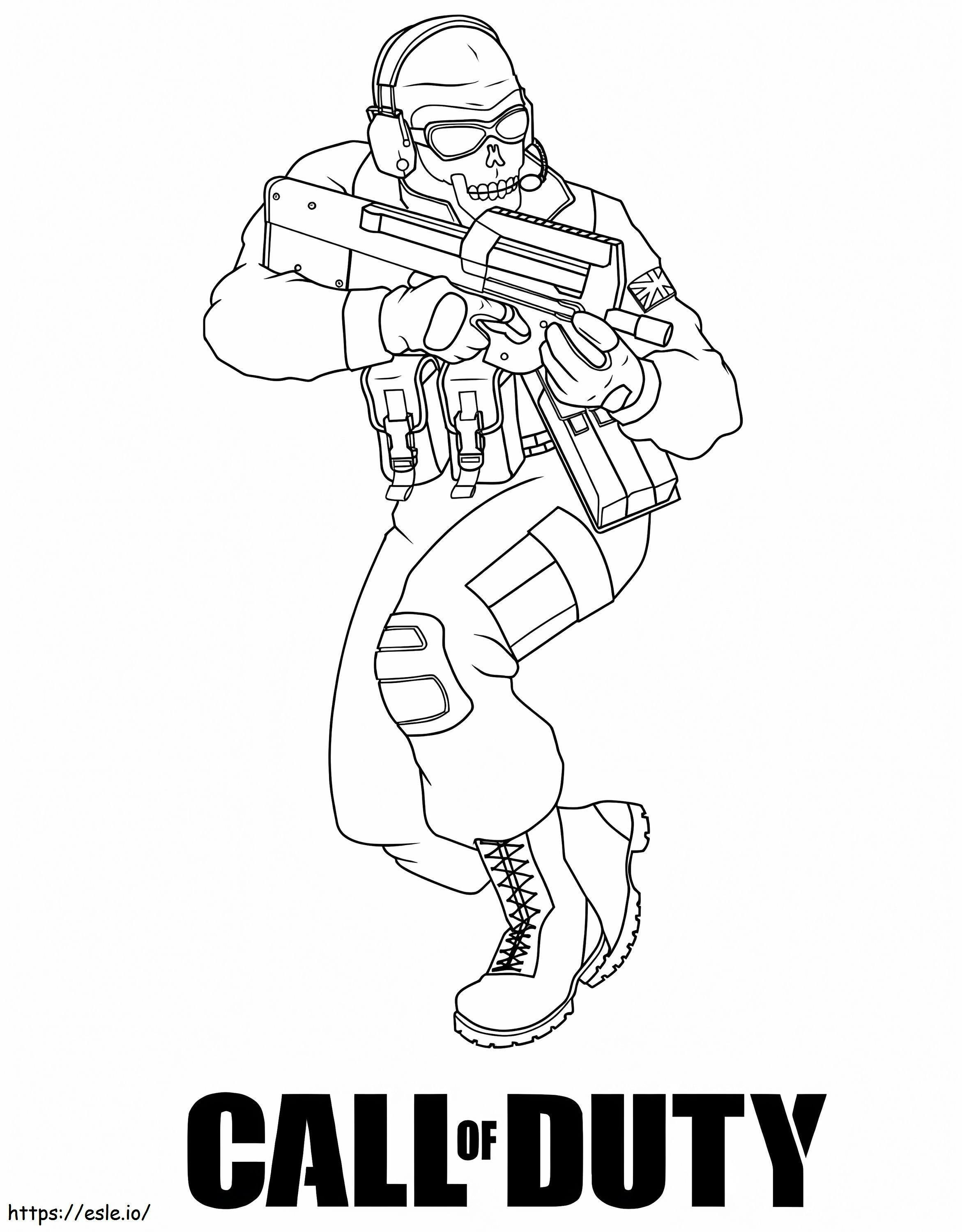 Simon Ghost Riley Call Of Duty 1 coloring page