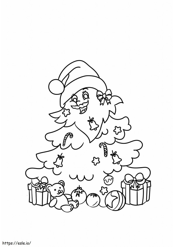 Coloriage 1530584578 Sapin de Noël décoré en Père Noël 17 A4 à imprimer dessin