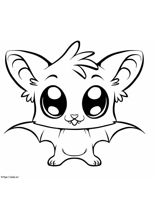 Kawaii Bat coloring page