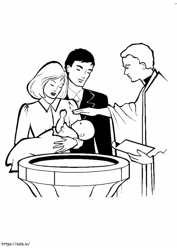 Baptisan yang Dapat Dicetak Gambar Mewarnai