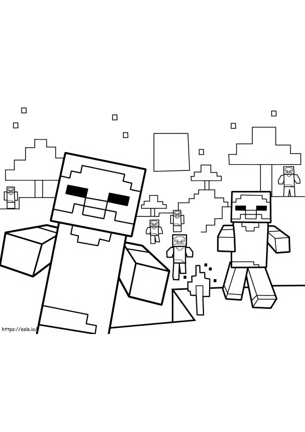 Zombis De Minecraft coloring page