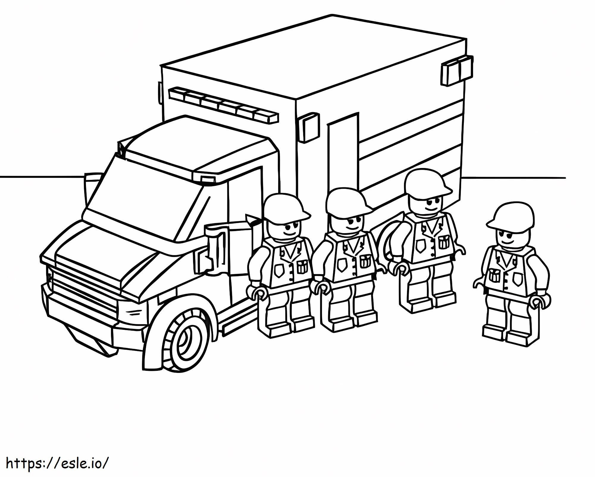 Coloriage Ambulance LEGO à imprimer dessin