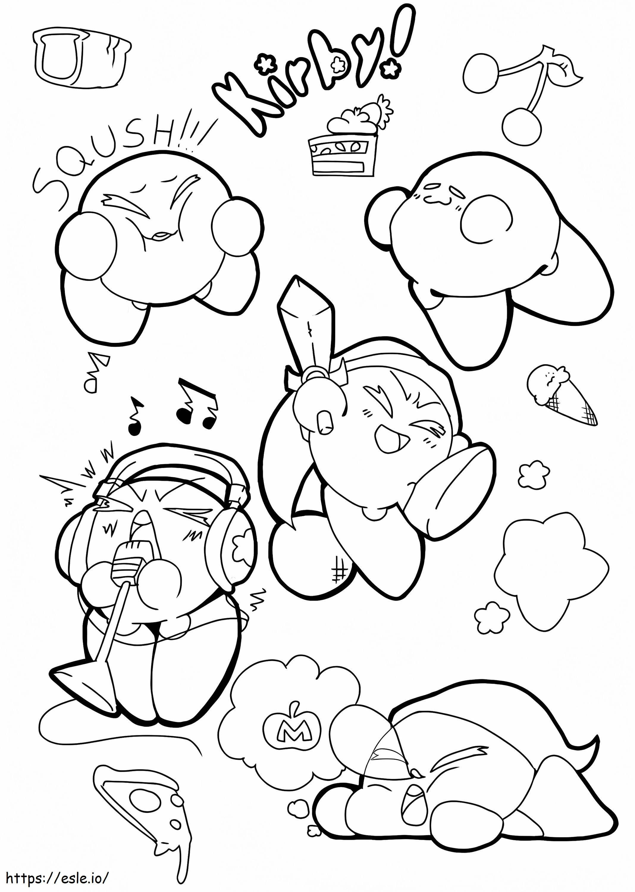 Kirby engraçado para colorir