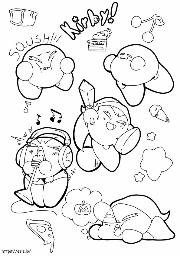 Kirby divertido para colorear