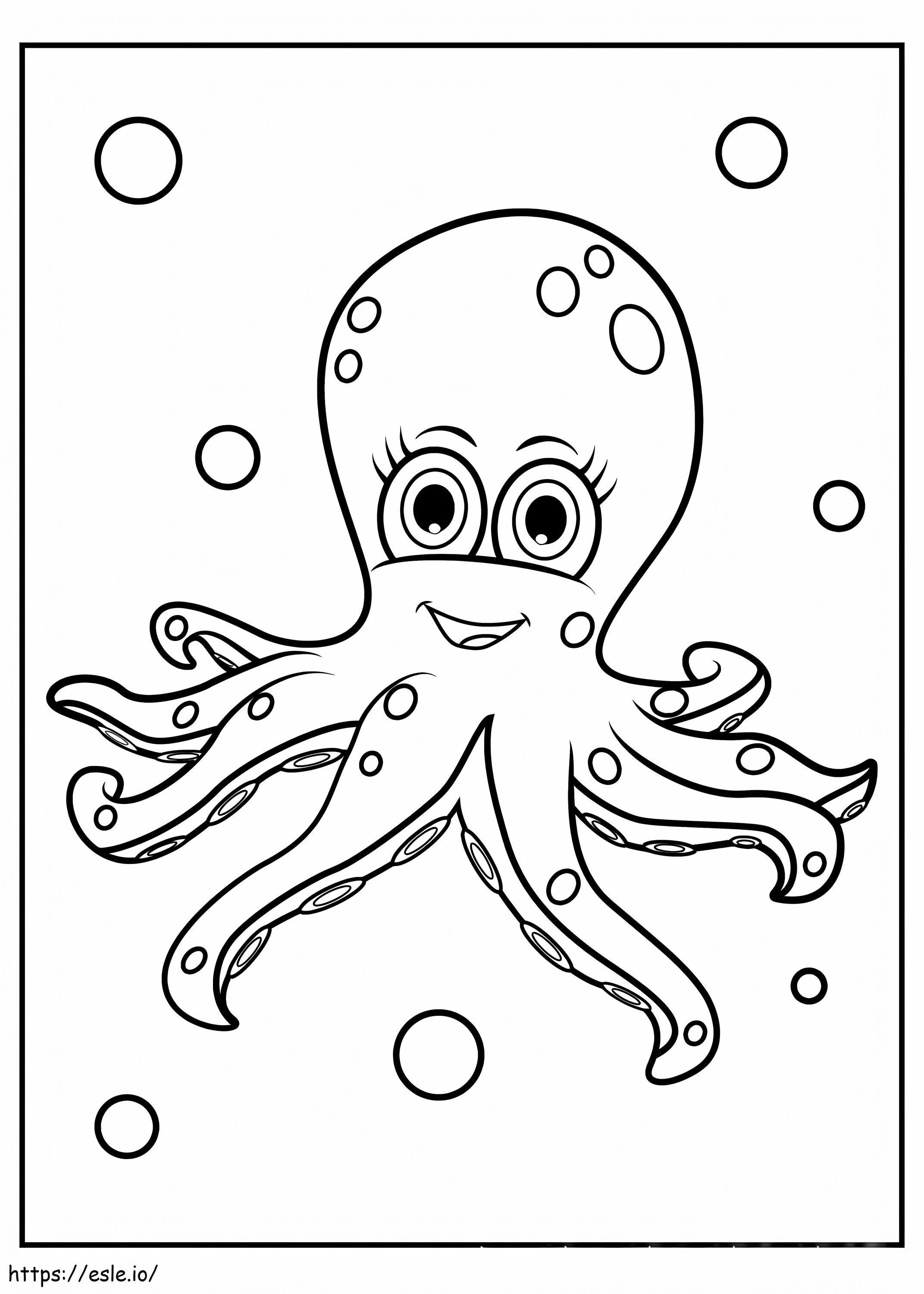 Funny Fluffy Octopus coloring page