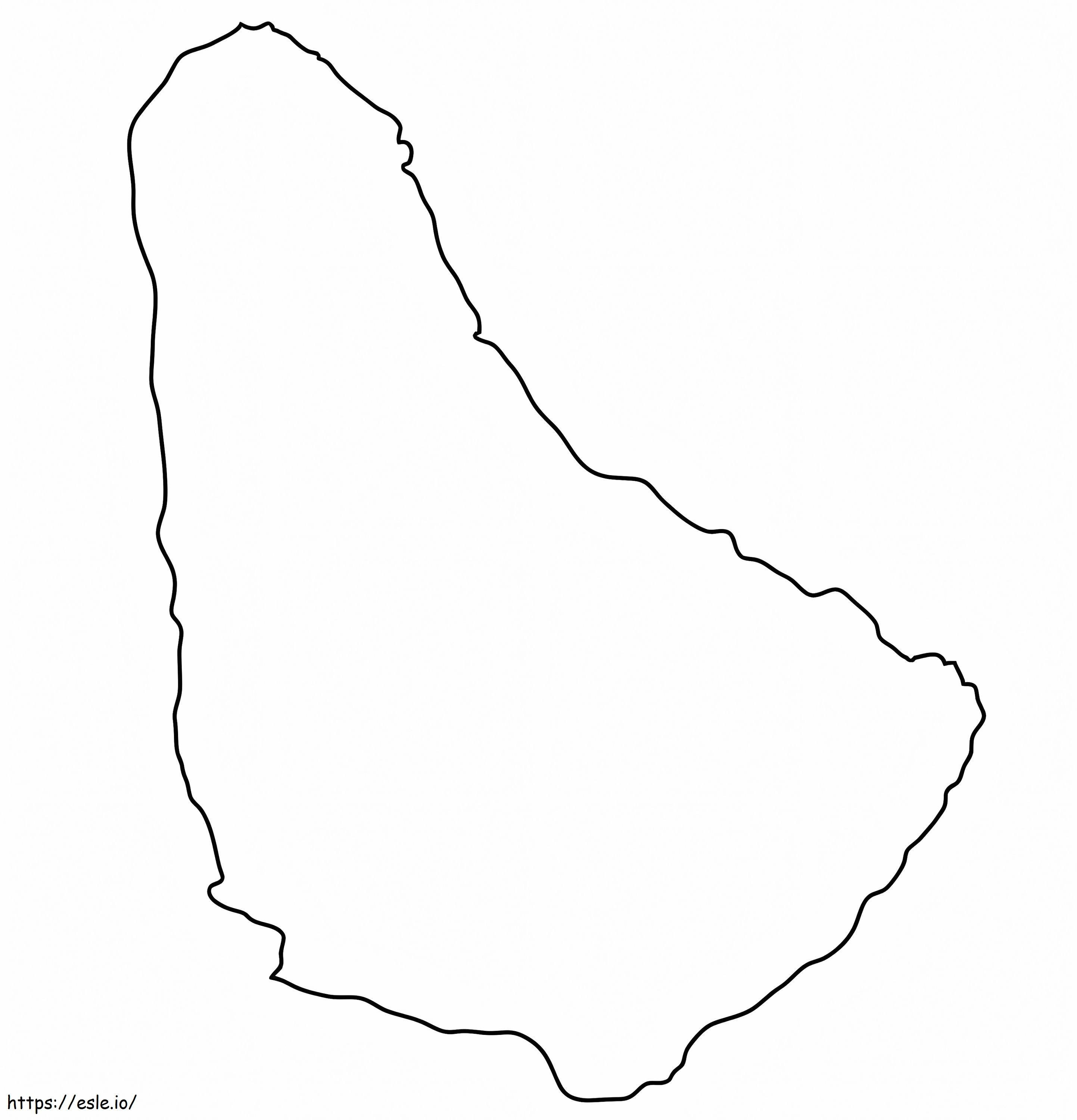 Esquema del mapa de Barbados para colorear