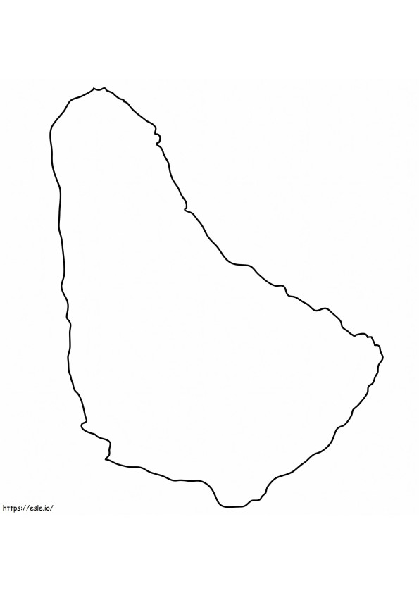 Barbados Map Outline coloring page