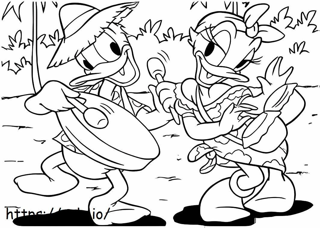Impressionante Margarida e Pato Donald para colorir