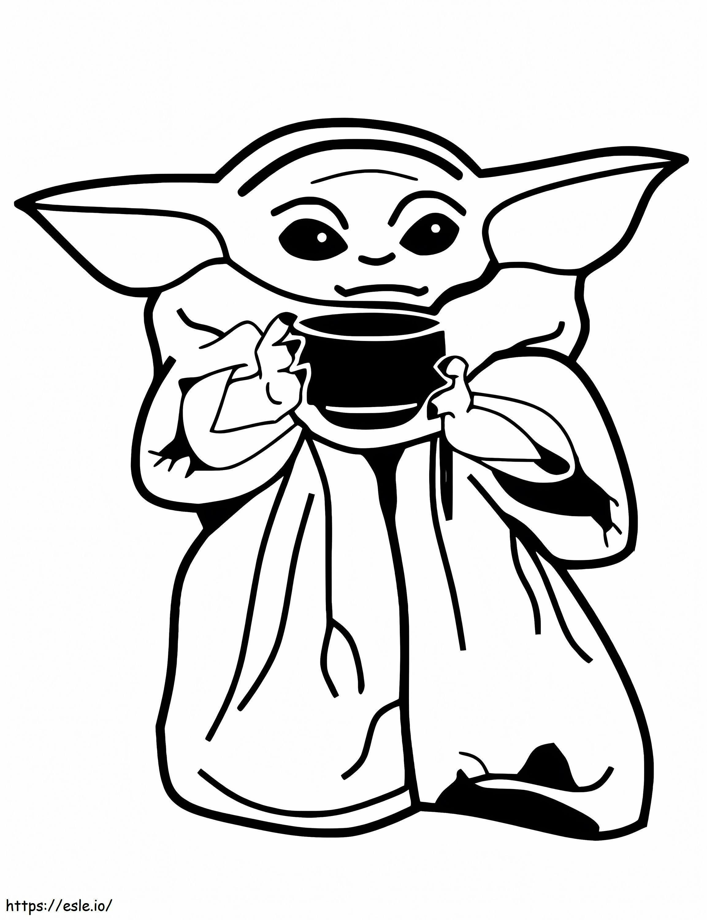 Coloriage Bébé Yoda 4 à imprimer dessin