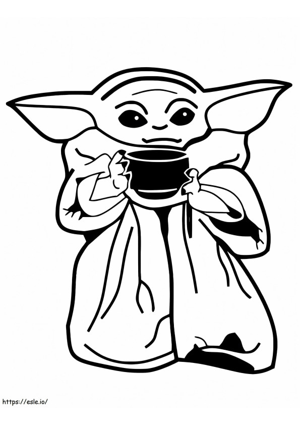 Coloriage Bébé Yoda 4 à imprimer dessin
