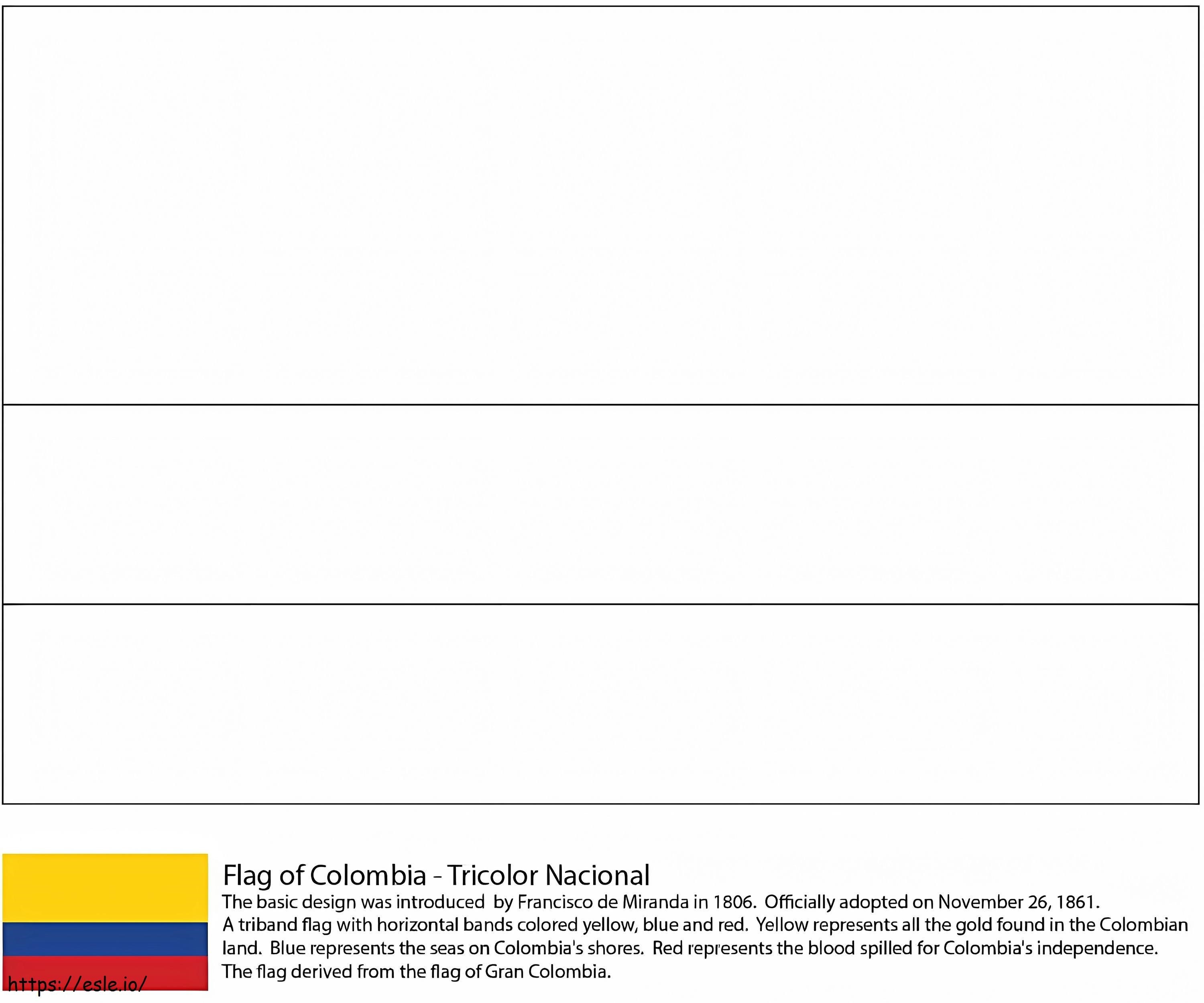 Flaga Kolumbii kolorowanka