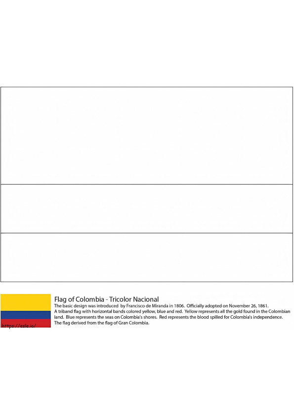 Bendera Kolombia Gambar Mewarnai
