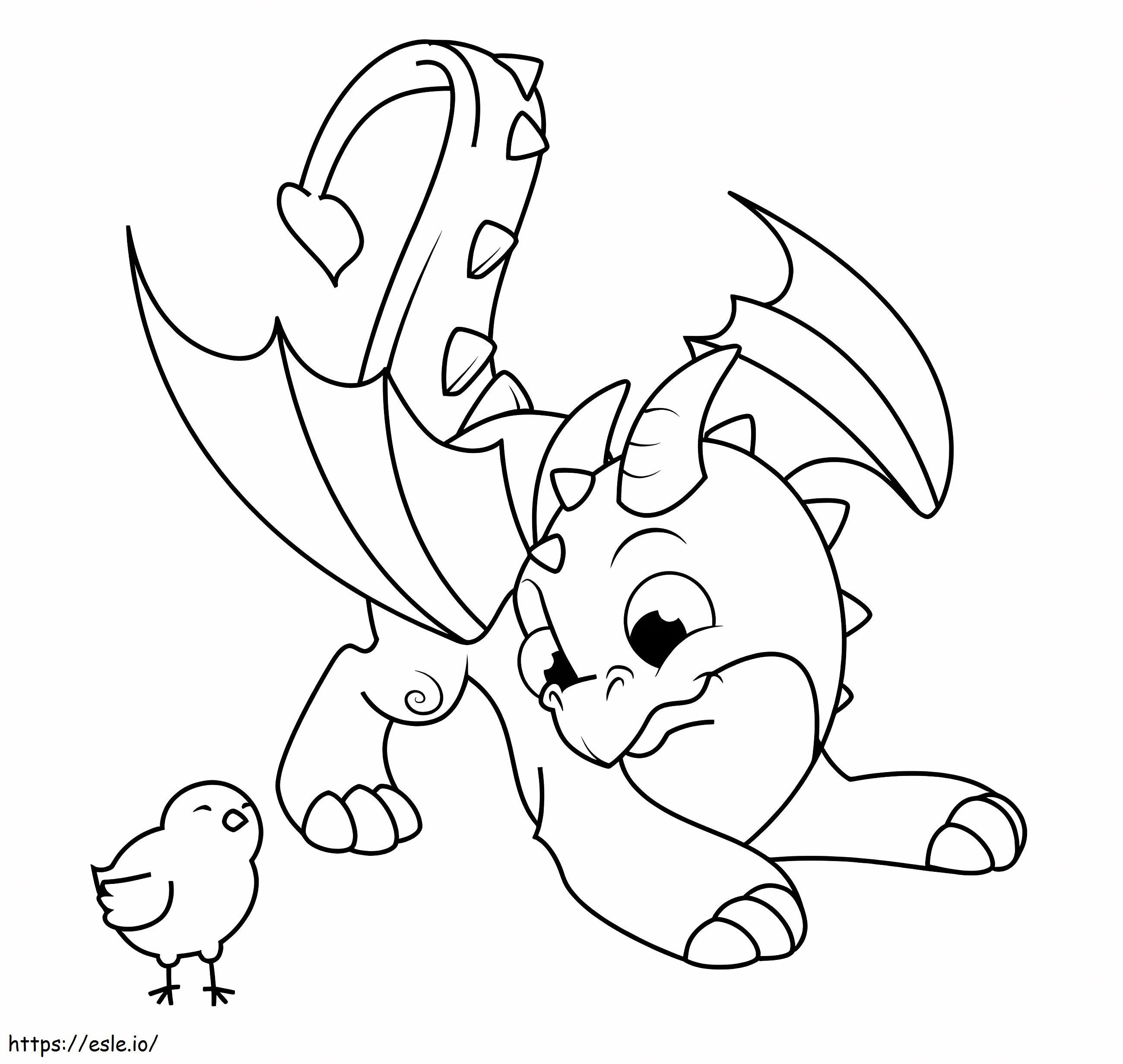 Dragon And Chicken coloring page