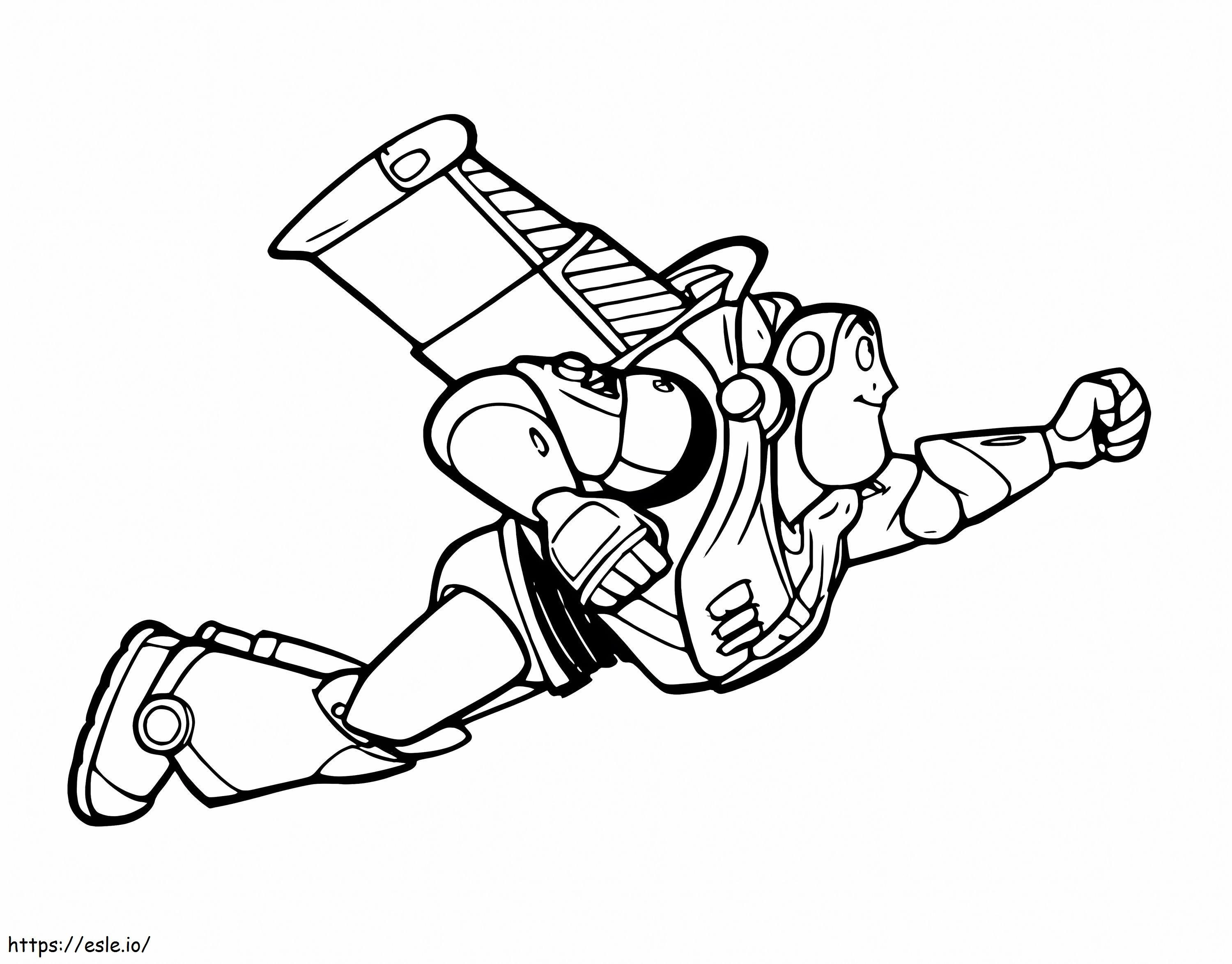 Cute Buzz Lightyear Flying coloring page