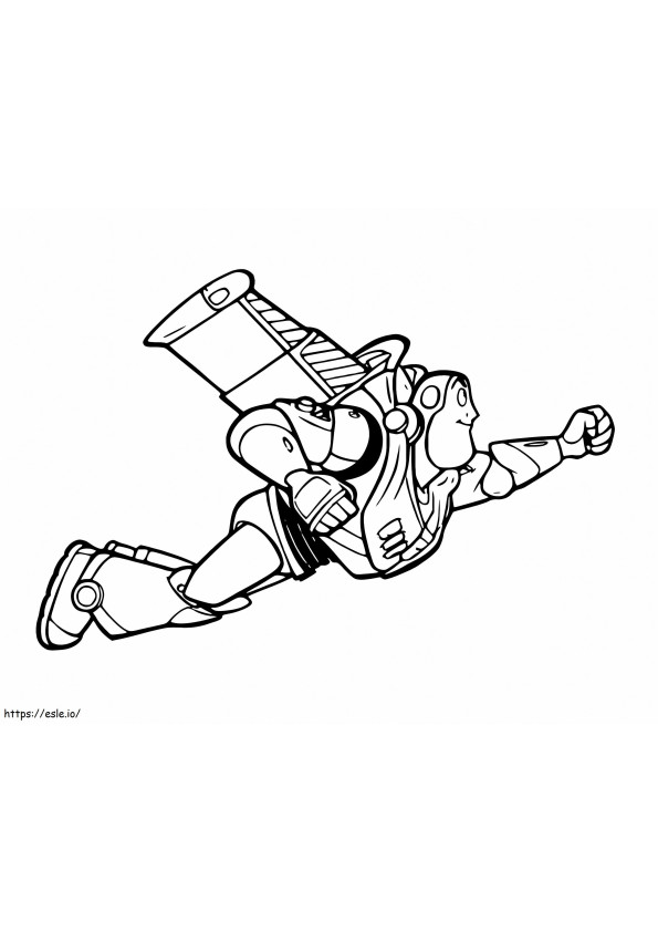 Buzz Lightyear fofo voando para colorir