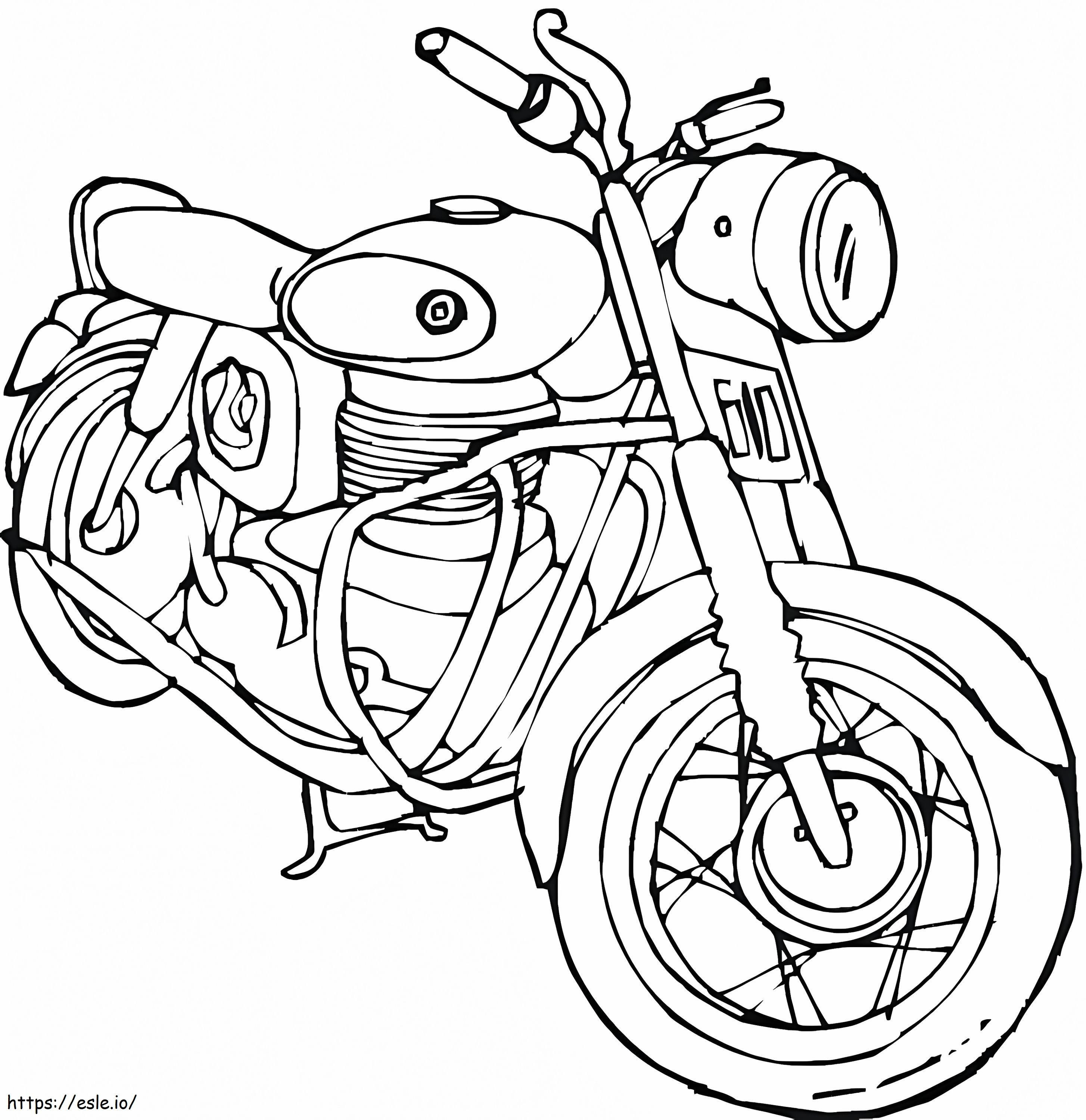 Moottoripyörä aikuisille värityskuva