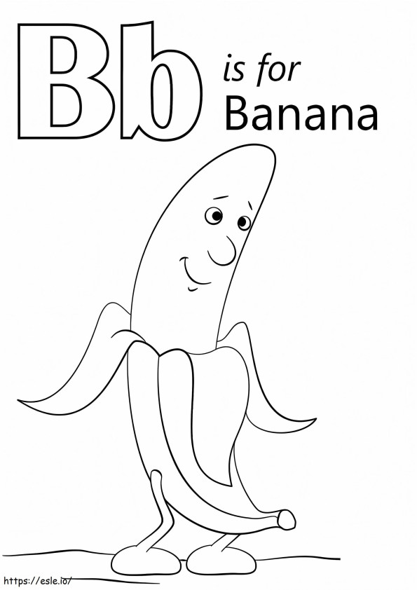 Banana litera B de colorat