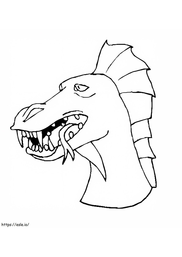 Coloriage Tête de dragon drôle à imprimer dessin