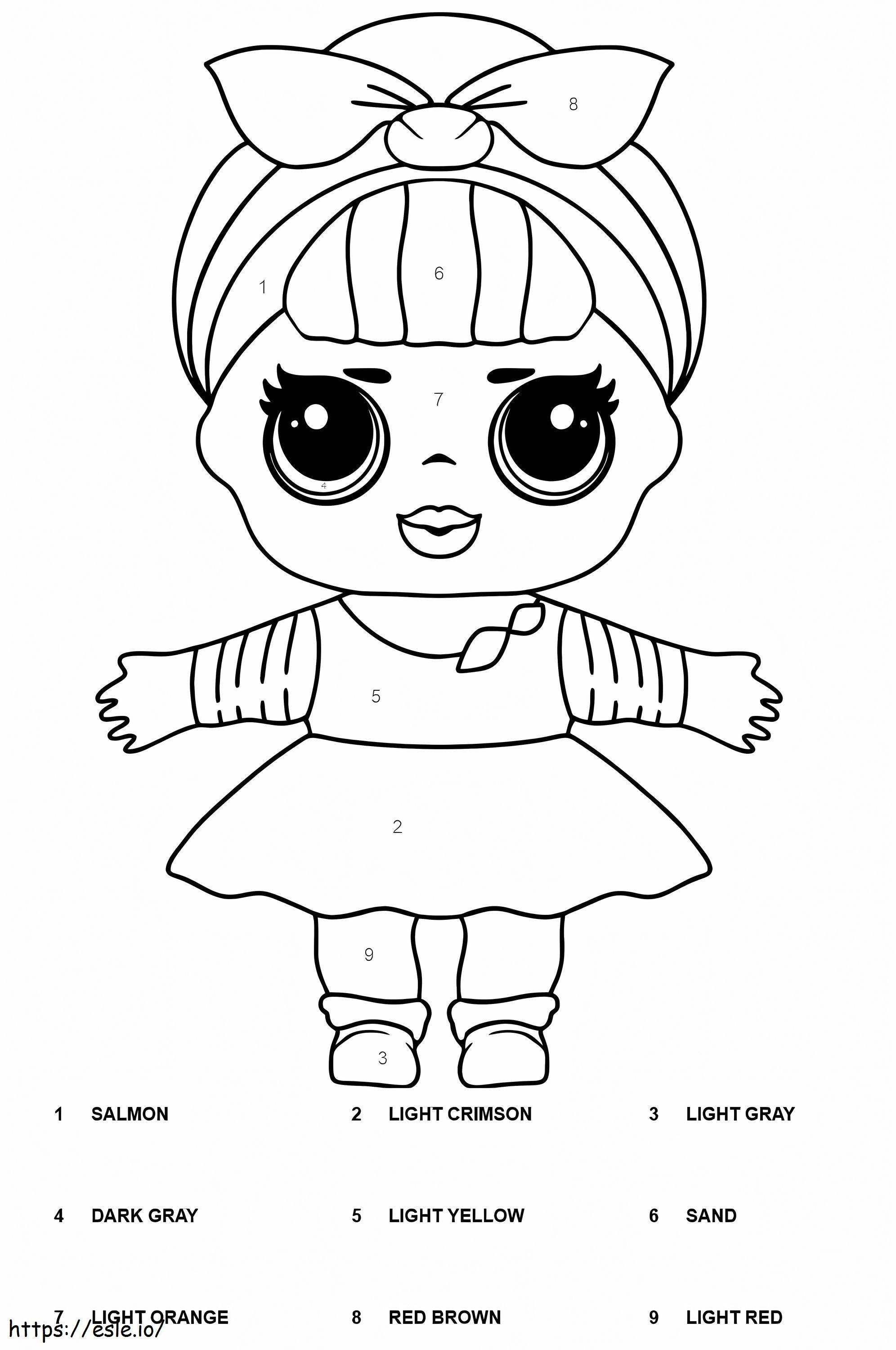 Sis Swing LOL Surprise Color By Number coloring page