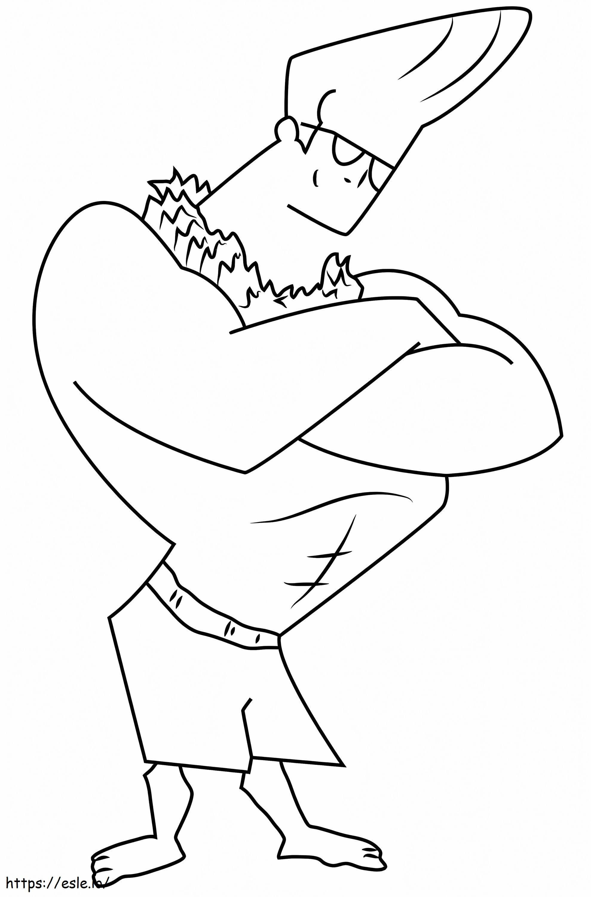 Johnny Bravo On Vacation coloring page