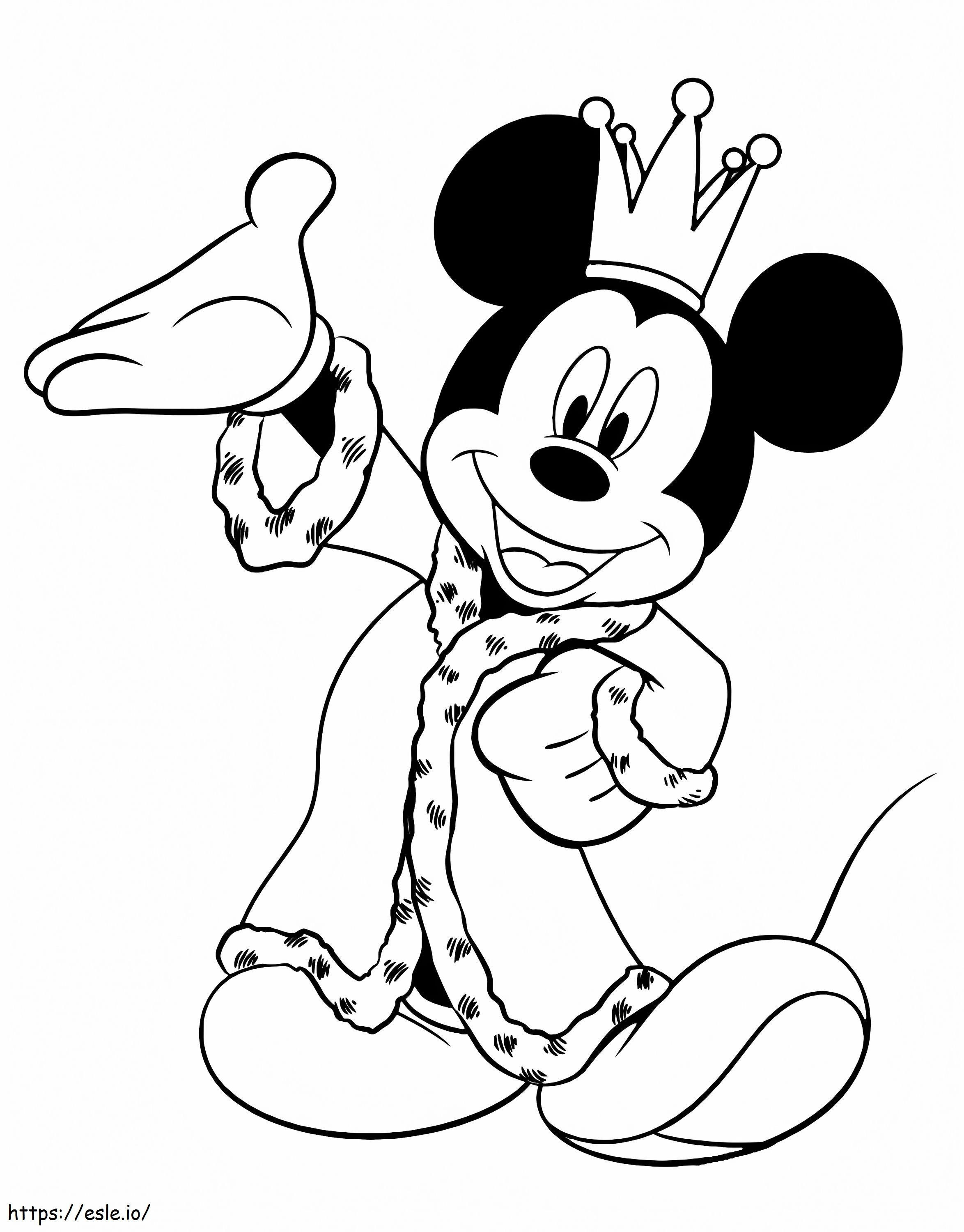 Koning Mickey Mouse kleurplaat kleurplaat