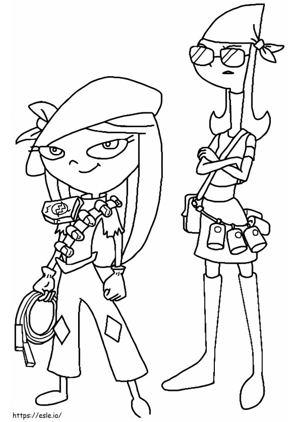 Candace And Friend coloring page