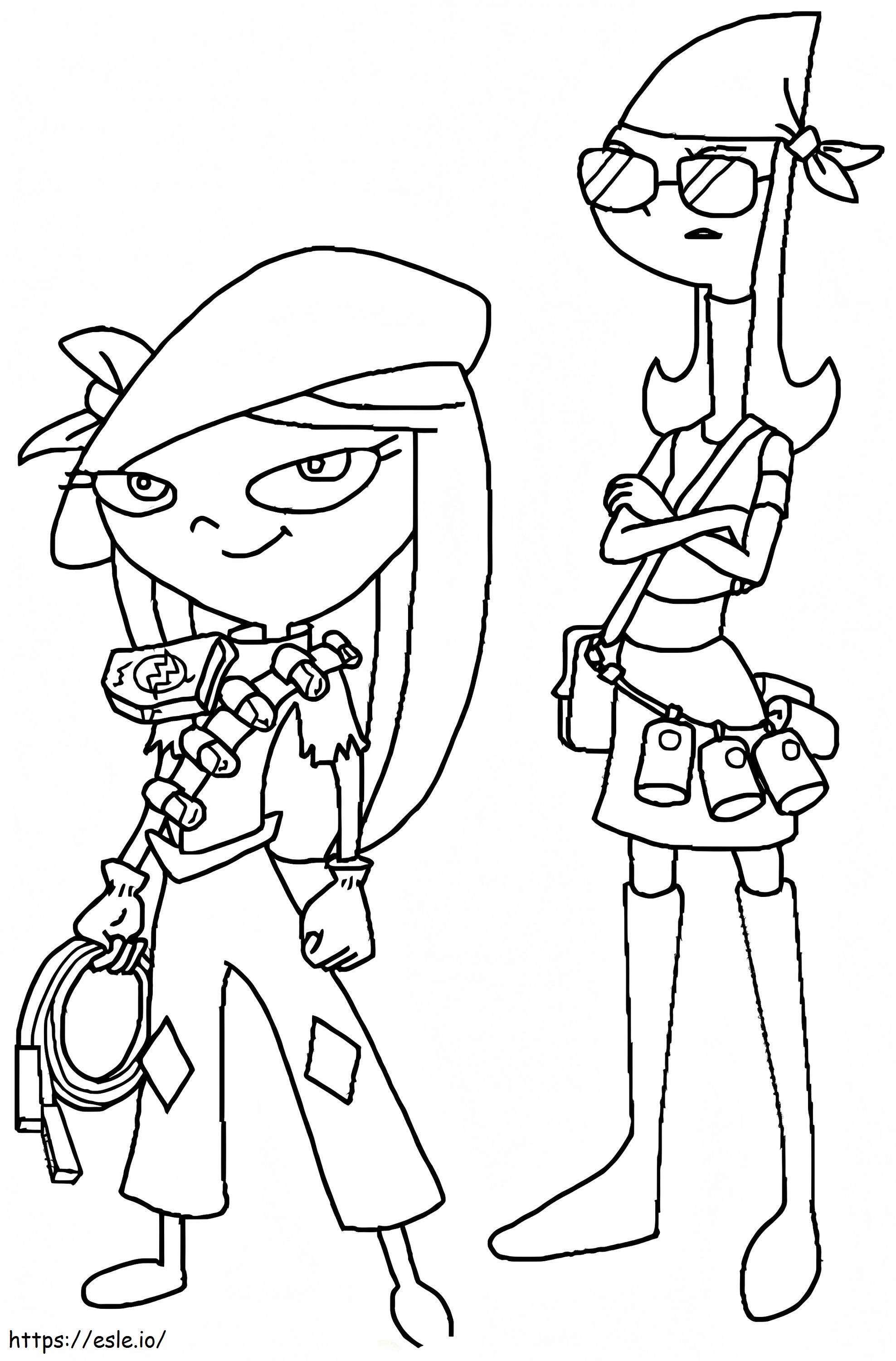 Candace And Friend Coloring Page