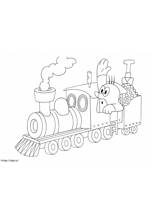 Krtek In Train coloring page