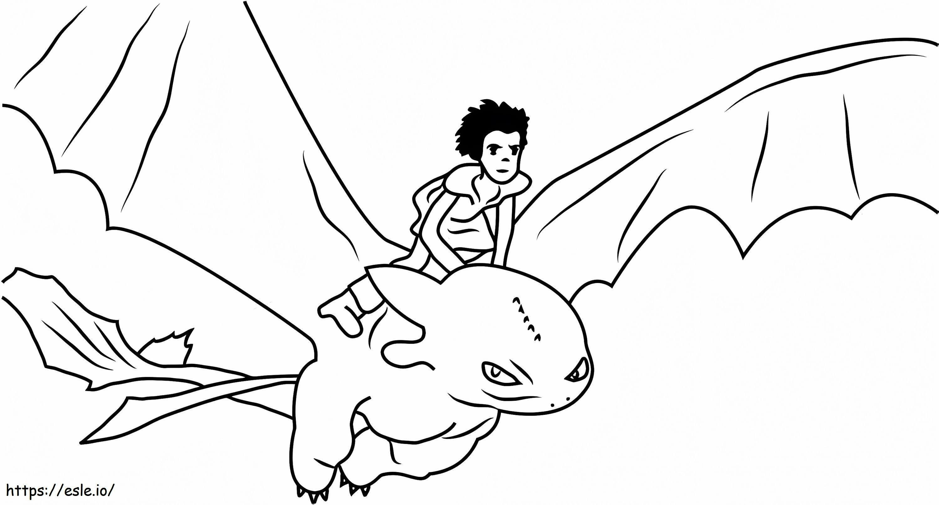 Hiccup And Toothless Flight coloring page