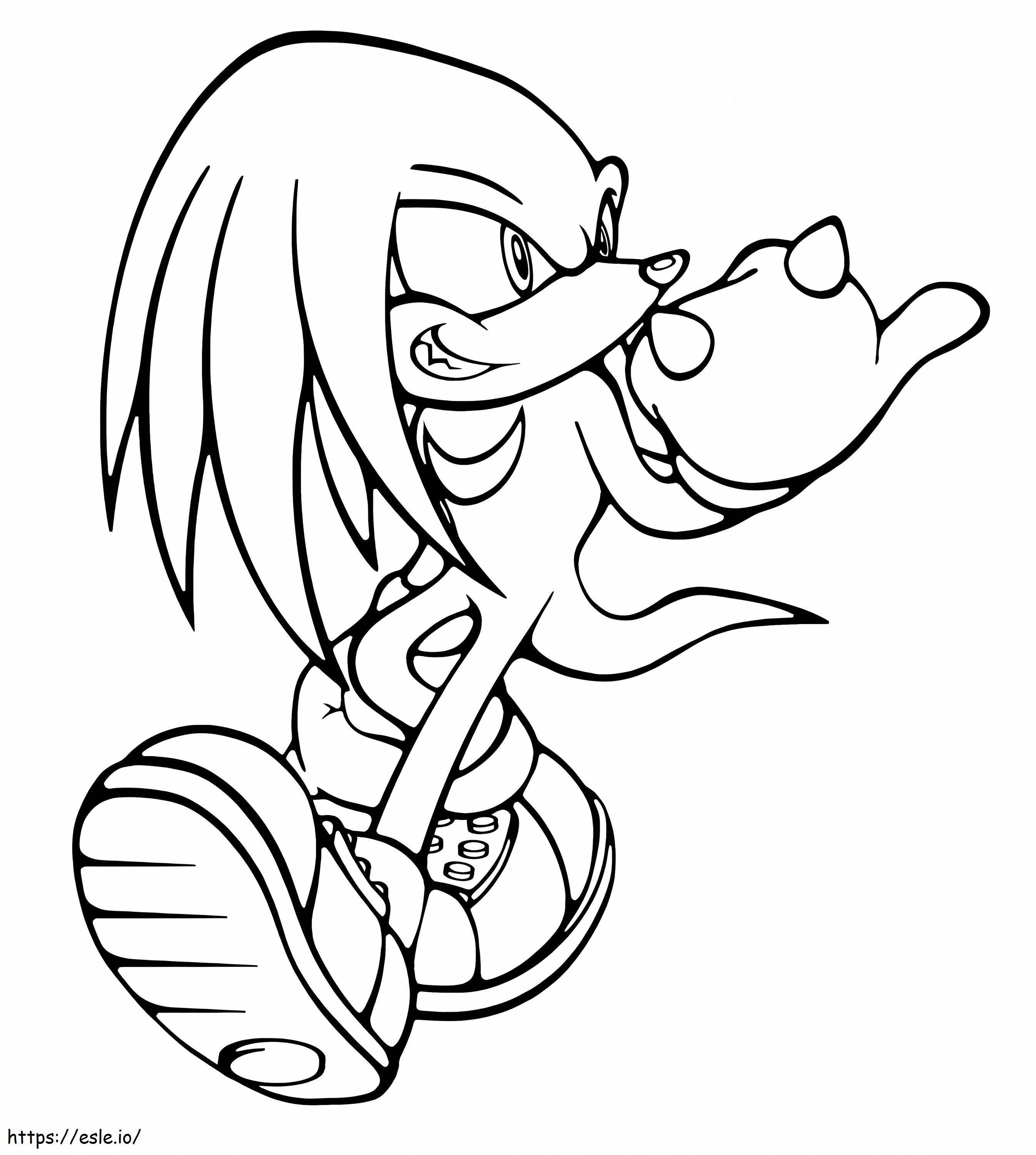 Printable Knuckles The Echidna coloring page